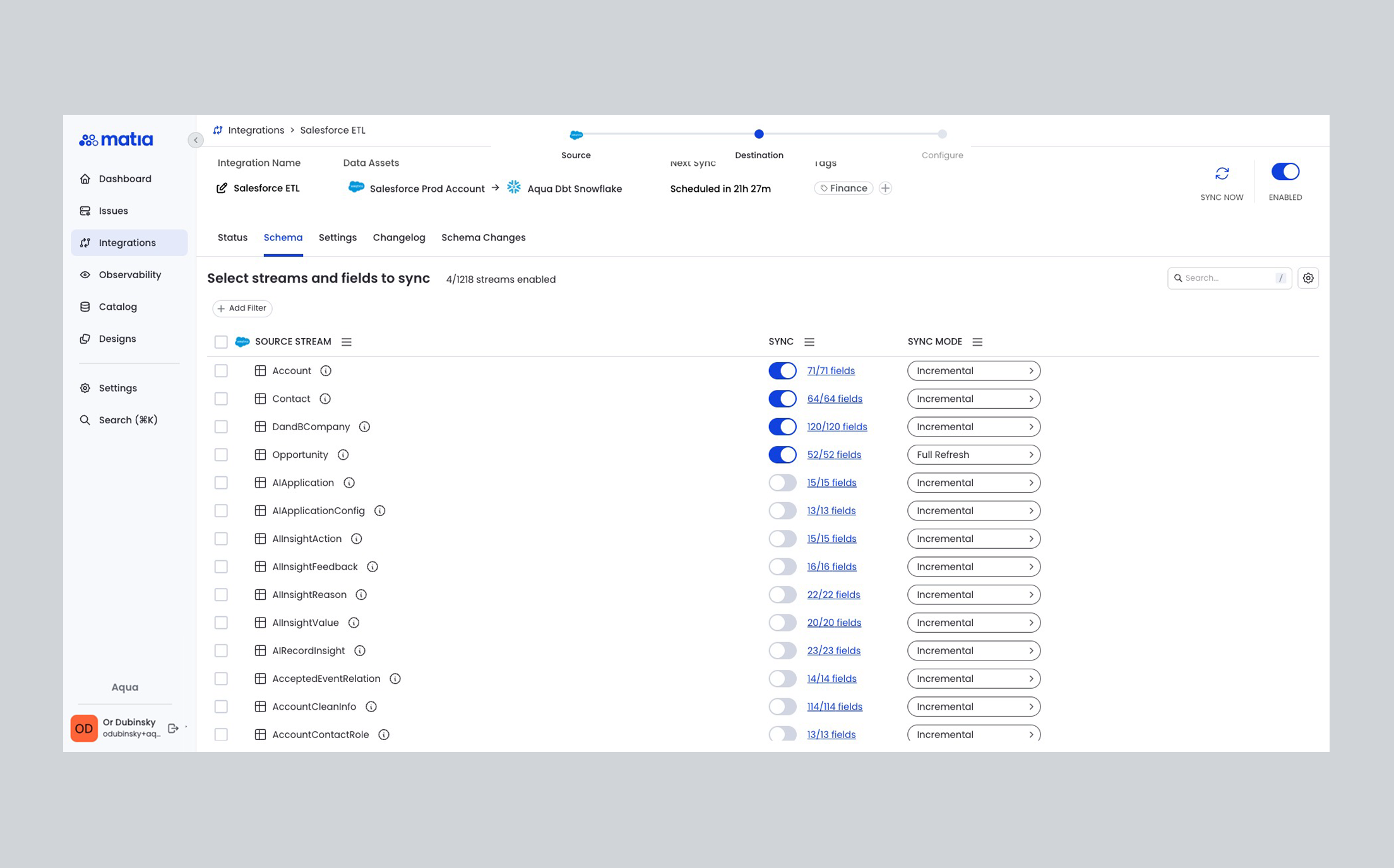 Configure Integration Schema