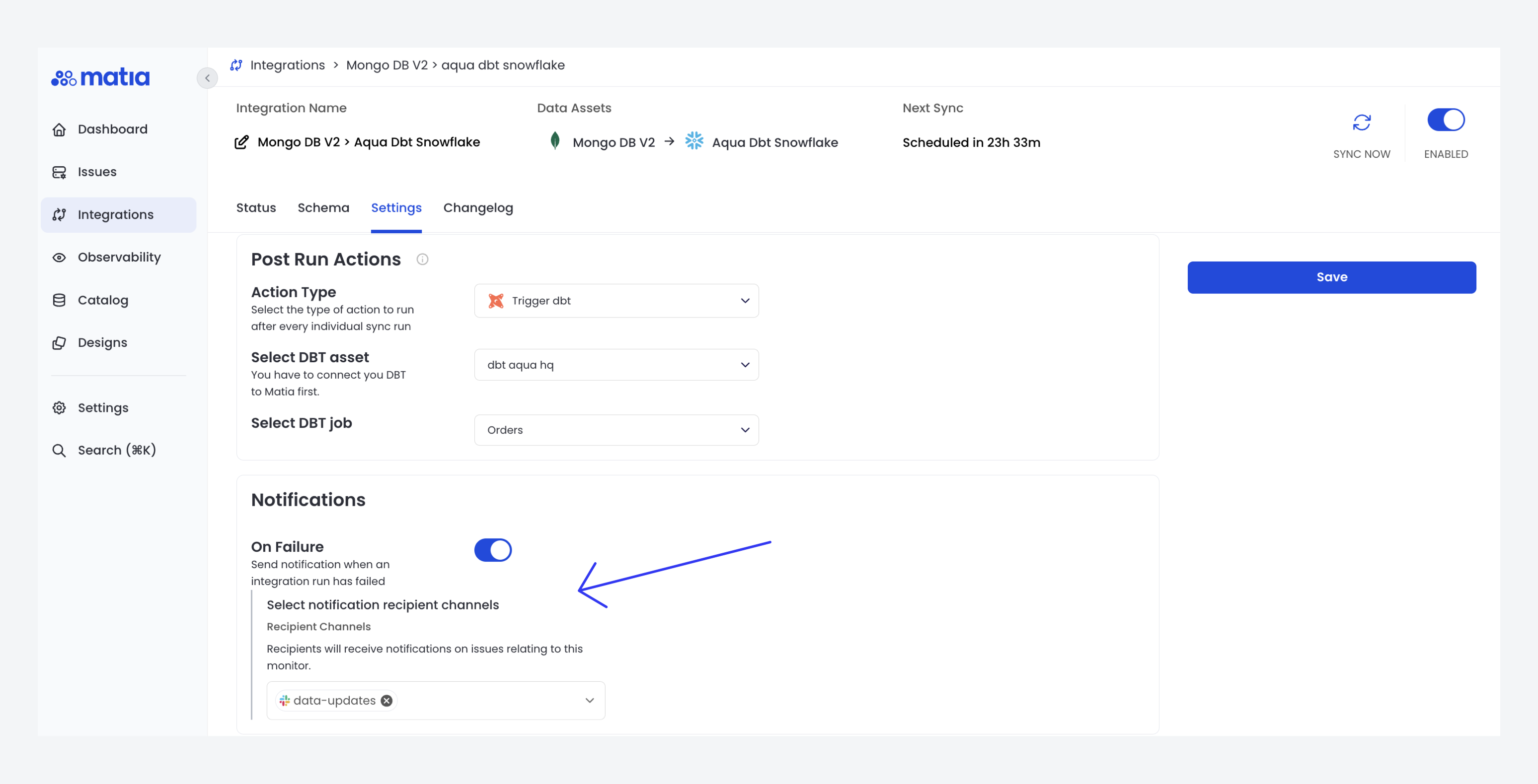 Creating an Integration Notification